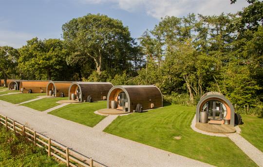 Aerial view of Glamping Pods