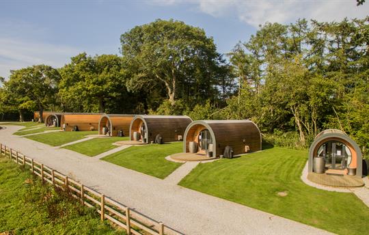 Aerial view of Glamping Pods