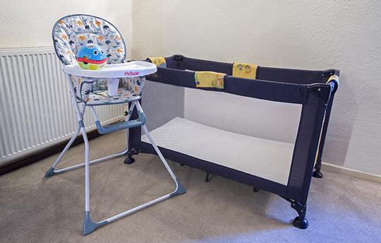 Quality cots, high chairs & stairgates available