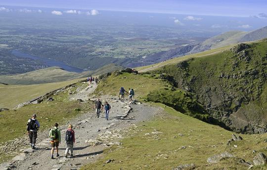 Walking towards the summit of Snowdon