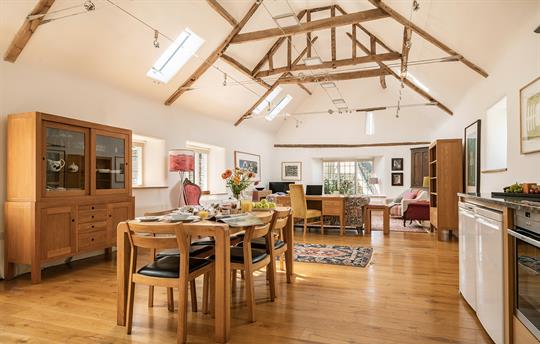 Kitchen, dining, living room