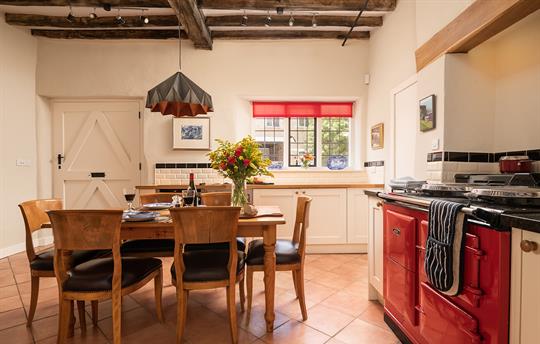 Kitchen with red Aga