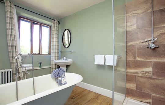 Farmhouse upstairs family bathroom