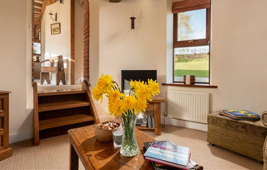 Down a few steps to the lounge