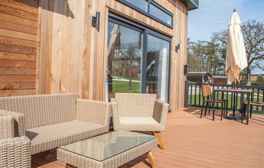 Seating and dining on the enclosed decking