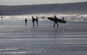 Surfing on Woolacombe Bay