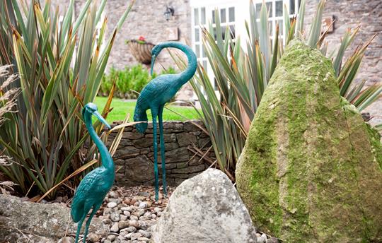 Heron and Water Fountain