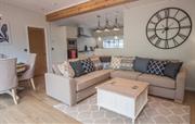 Open plan living room at Willow Lodge