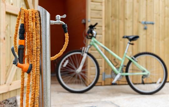 Storage for bikes and sports equipment.