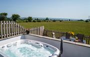 Luxury garden hot tub with Pembrokeshire views