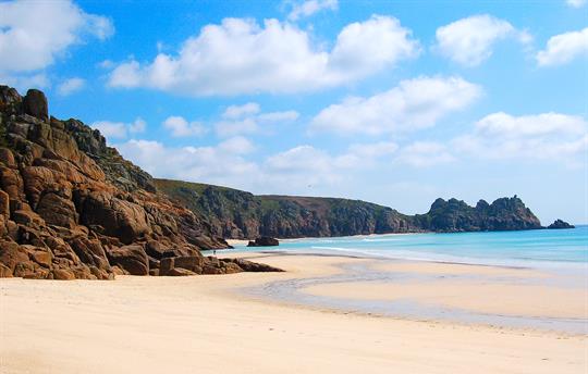 Porthcurno beach nearby