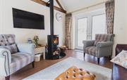 Living room with cosy log burner