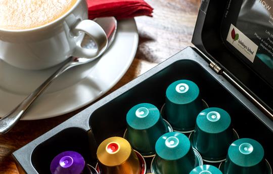 Complimentary Nespresso coffee pods