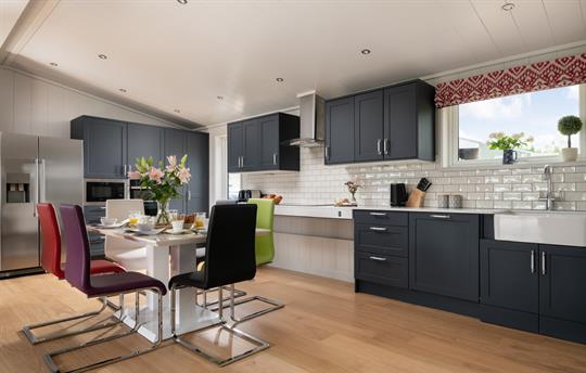 Large open plan kitchen and dining area