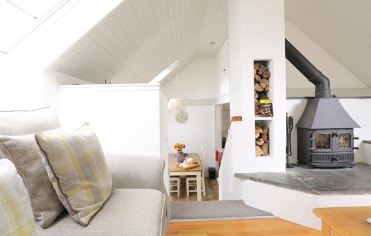 Lounge with woodburner