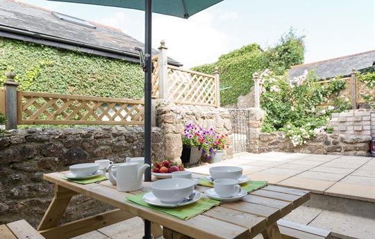 Private garden with seating