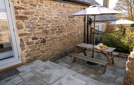 Picnic area in the private garden