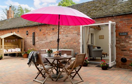 Hot tub and outdoor seating