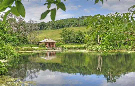 Landscaped loch with picnic pavilion and parking