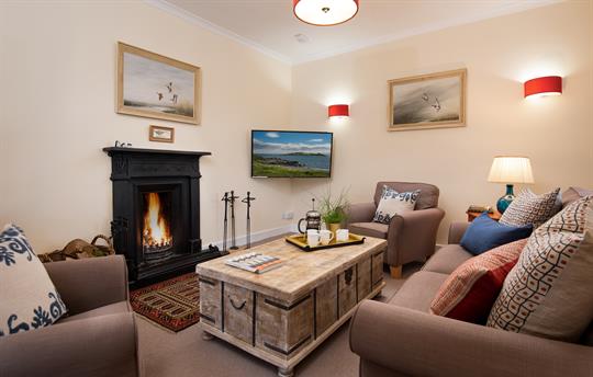 Sitting room with open fire