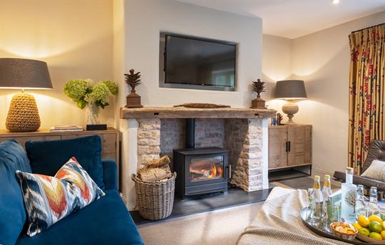 Warming fire and aperitif