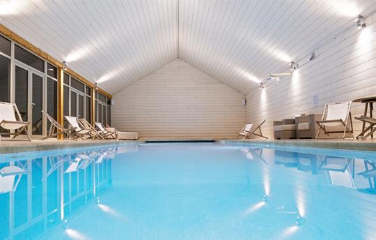 Indoor pool at night