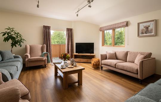 Scots Pine upstairs TV lounge seats 10 people