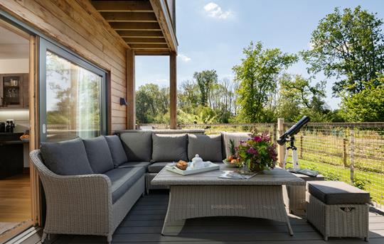 Scots Pine deck on a sunny summer day