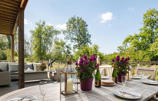 Scots Pine decking area is perfect for relaxing