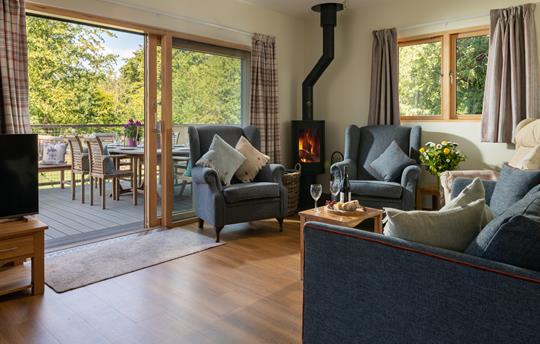 View from Scots Pine living area towards the deck