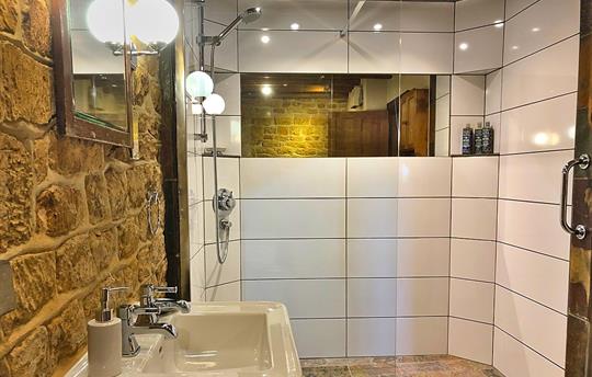 Chestnut Bathroom with walk in shower