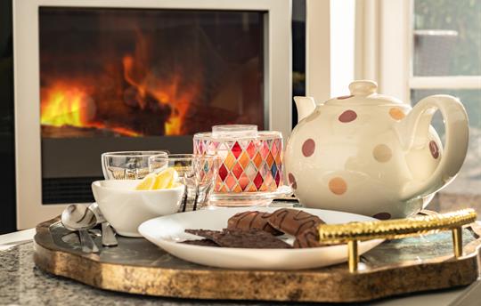 Devon tea by the fire