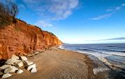 Red cliffs of Sidmouth's Jurassic Coastline