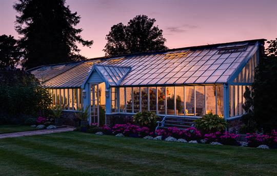 Glasshouse at night