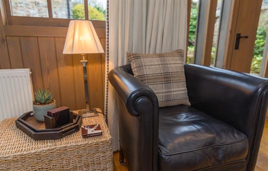 Leather Chair in Courtyard lounge