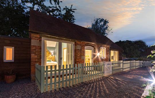 Night time shot of The stable