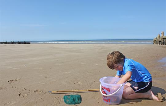 Crabbing on Overstrand beach
