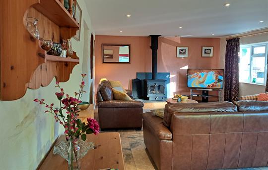 Hunker down in the cosy living area