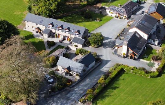 Aerial view of the cottages