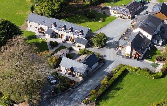 Aerial view of the cottages