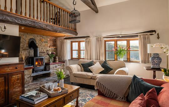 Lounge with woodburner