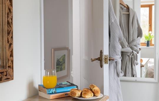 Orange juice and croissants