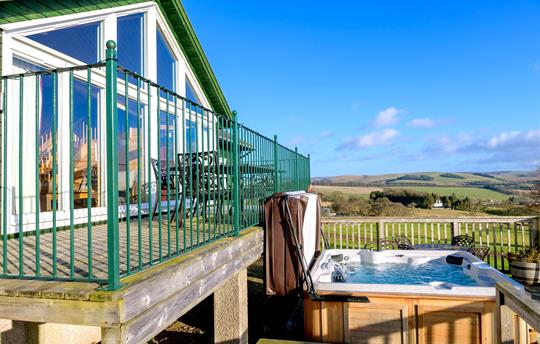 Outside balcony and hot tub