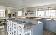 Open-plan kitchen with island seating
