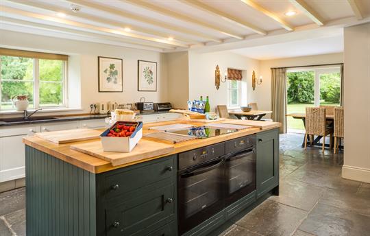 Working kitchen area at Monnington House