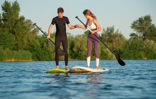 Paddle boarding at Wimbleball Lake