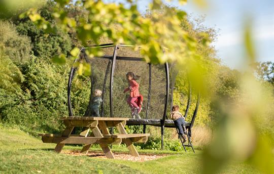 Trampoline joy—perfect for kids to bounce and play