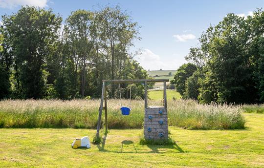 Children's climbing frame with views to the lake