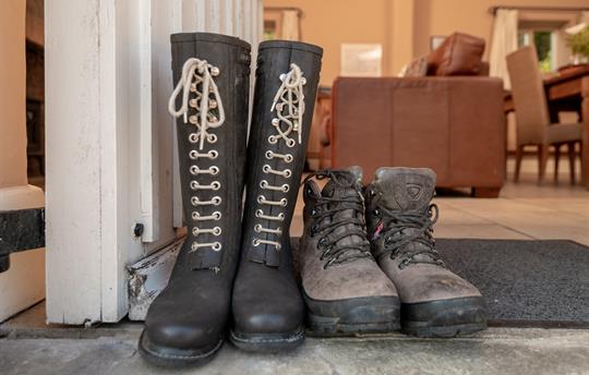 Walking boots at the ready