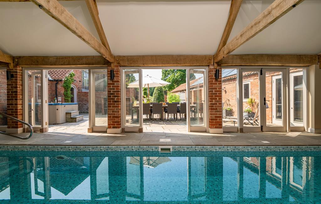 Pool Room and terrace at Marris Barn